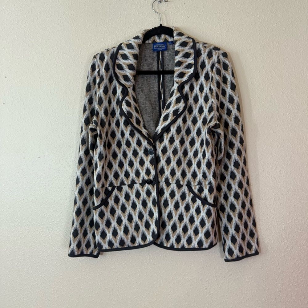 Pendleton Women's Geometric Patterned Blazer L - image 1